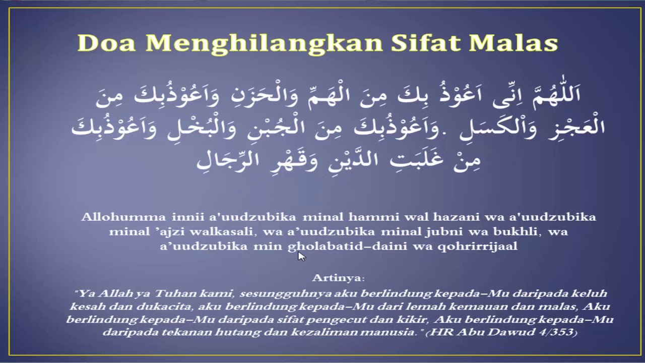 Doa untuk Mengusir Rasa Malas dan Membangkitkan Semangat